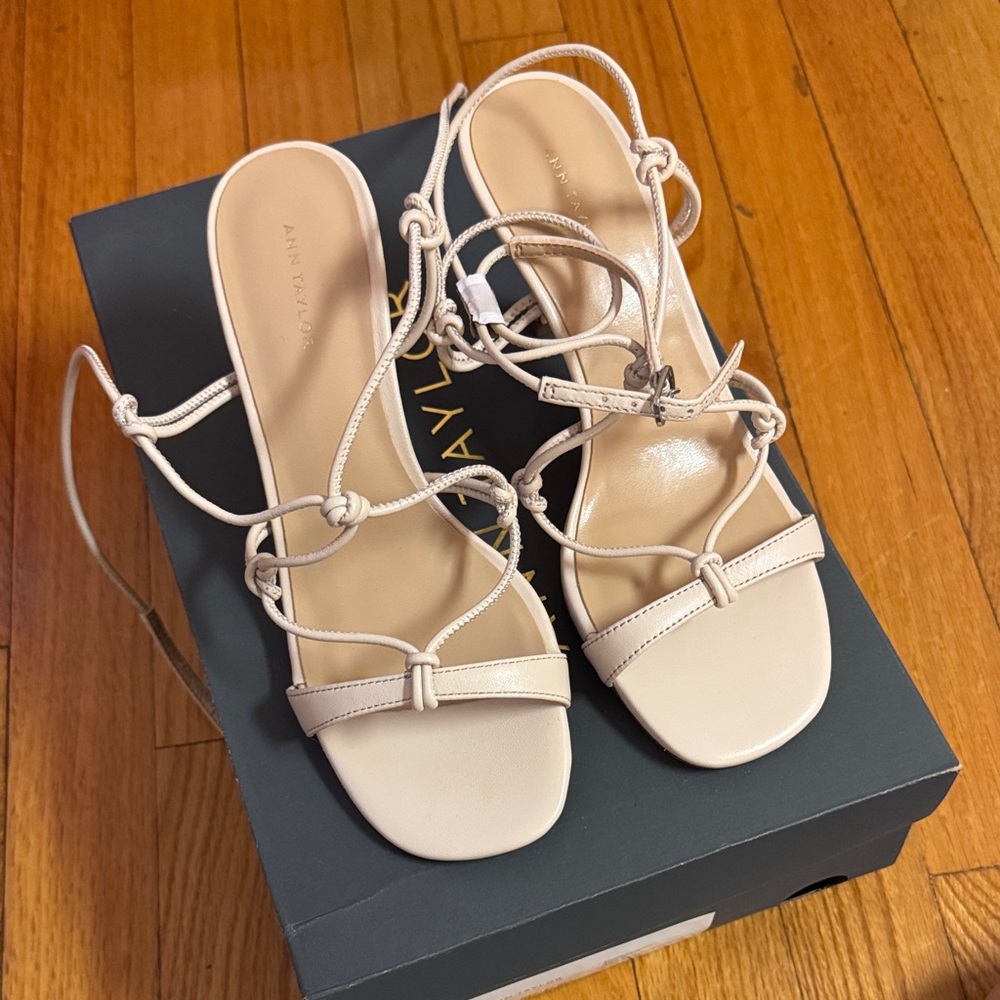 Ann Taylor Women's Elegant Beige Heel Sandals